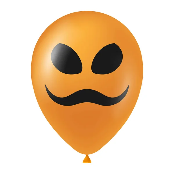 Halloween Oranžový Balón Ilustrace Děsivou Legrační Tvář — Stockový vektor