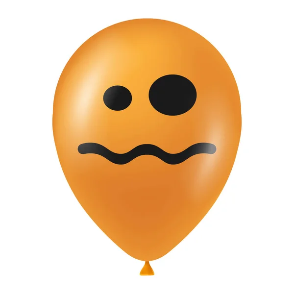 Halloween Oranje Ballon Illustratie Met Eng Grappig Gezicht — Stockvector
