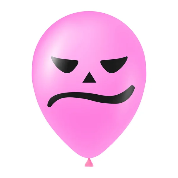 怖いと面白い顔をしたハロウィンピンクのバルーンイラスト — ストックベクタ