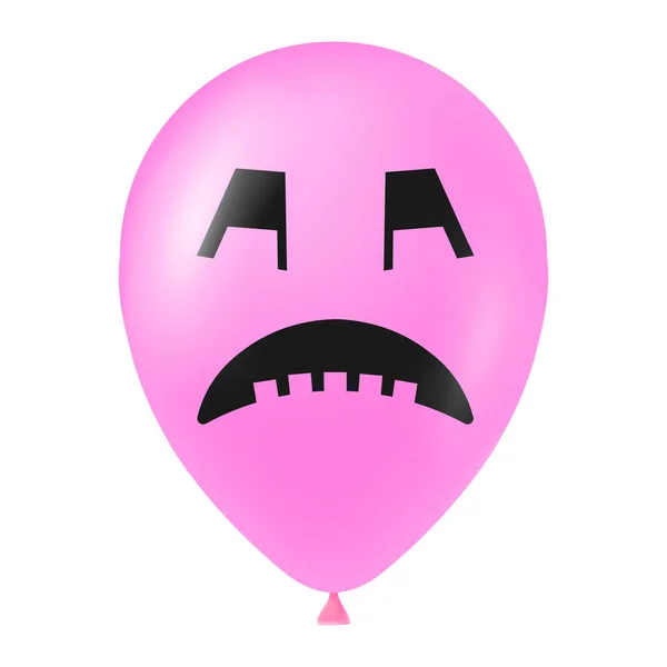 Illustration Ballon Rose Halloween Avec Visage Effrayant Drôle — Image vectorielle