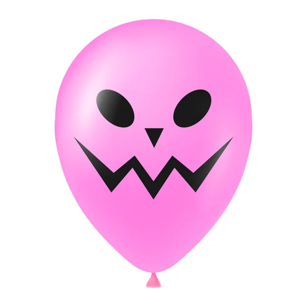 Απόκριες Ροζ Μπαλόνι Εικονογράφηση Τρομακτικό Και Αστείο Πρόσωπο — Διανυσματικό Αρχείο
