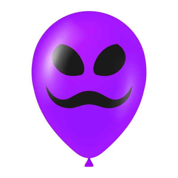 万圣节紫色气球图片与可怕和滑稽的脸 — 图库矢量图片