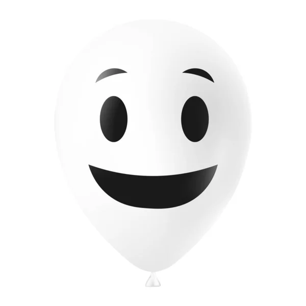 Halloween White Balloon Illustration Scary Funny Face — Stock Vector