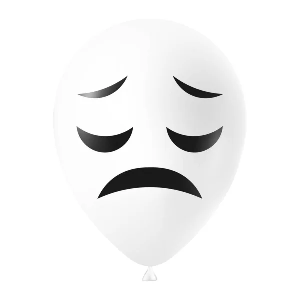 Ilustrasi Balon Halloween Putih Dengan Wajah Menakutkan Dan Lucu - Stok Vektor