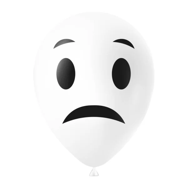 Halloween Vit Ballong Illustration Med Skrämmande Och Roligt Ansikte — Stock vektor