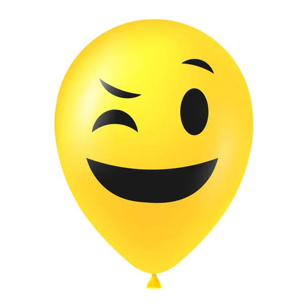 怖いと面白い顔をしたハロウィーンの黄色のバルーンイラスト — ストックベクタ