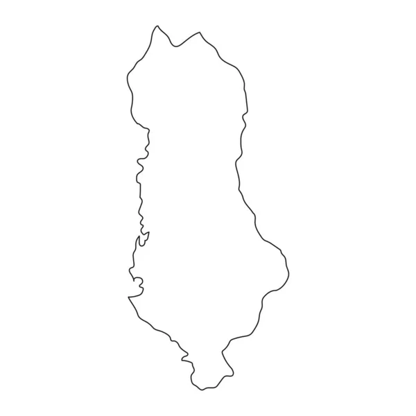 Mycket Detaljerad Albanien Karta Med Gränser Isolerade Bakgrund — Stock vektor