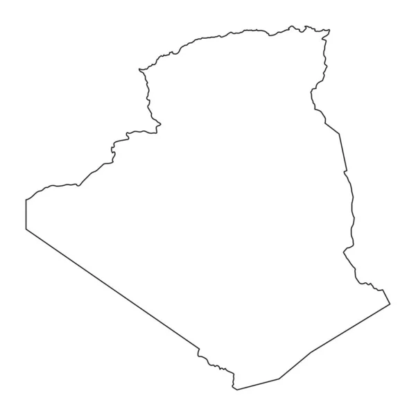 Wysoko Szczegółowa Mapa Algierii Odizolowanymi Granicami Tle — Wektor stockowy