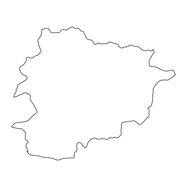 Высокодетальная Карта Андорры Изолированными Границами Заднем Плане — стоковый вектор