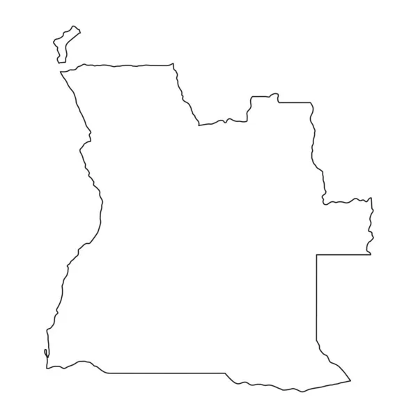 Mycket Detaljerad Angolakarta Med Gränser Isolerade Bakgrund — Stock vektor