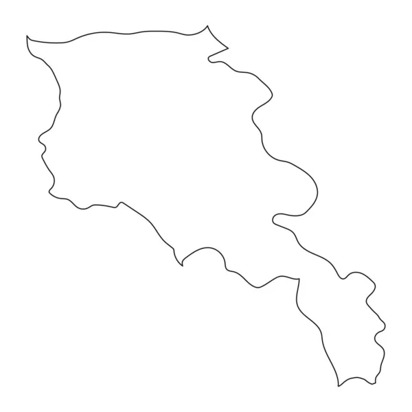 背景に孤立した境界線を持つ非常に詳細なアルメニア地図 — ストックベクタ