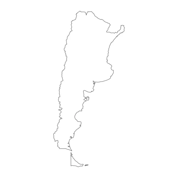 背景に孤立した境界線を持つ非常に詳細なアルゼンチン地図 — ストックベクタ