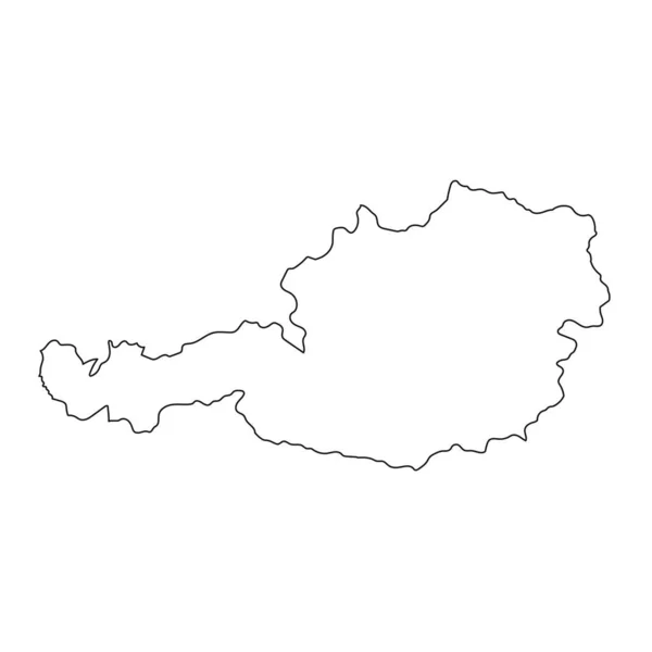 背景に孤立した境界線を持つ非常に詳細なオーストリア地図 — ストックベクタ