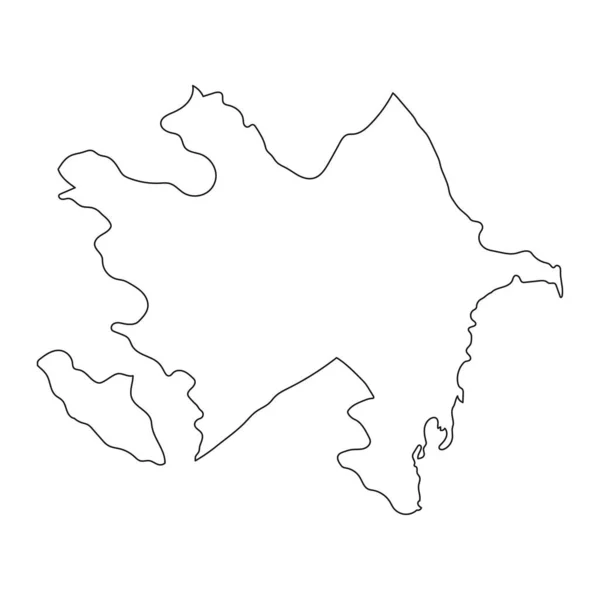 Подробная Карта Азербайджана Изолированными Заднем Плане Границами — стоковый вектор