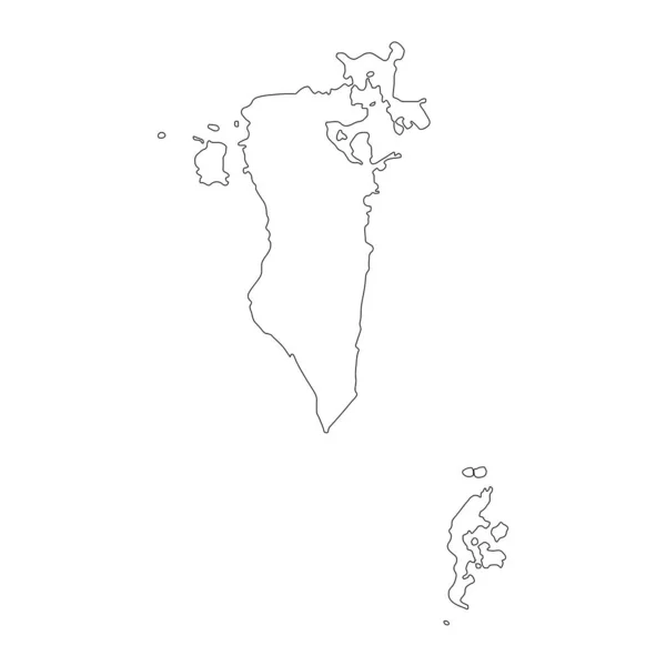 Подробная Карта Бахрейна Изолированными Границами Заднем Плане — стоковый вектор