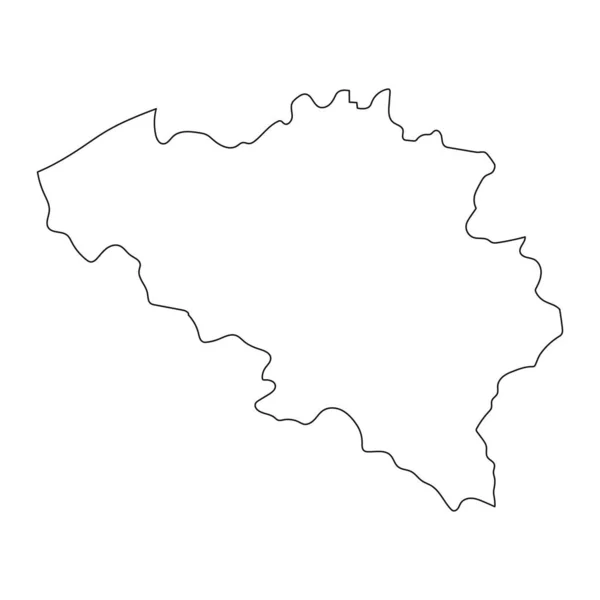 背景に孤立した境界線を持つ非常に詳細なベルギー地図 — ストックベクタ