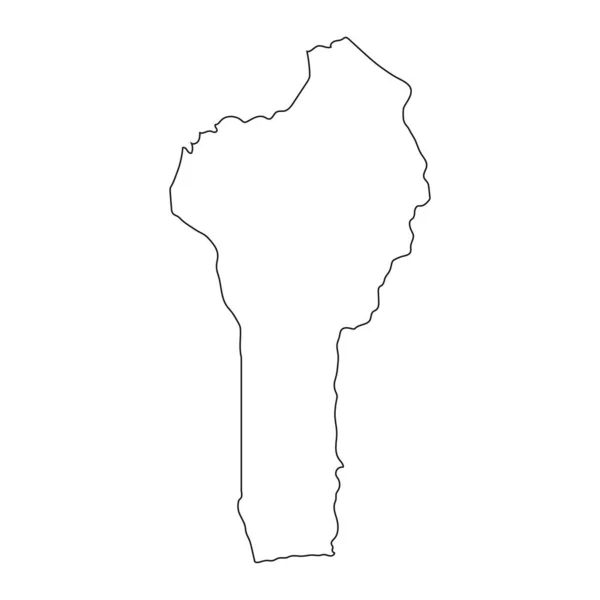 Надзвичайно Детальна Карта Беніну Ізольованими Кордонами Задньому Плані — стоковий вектор