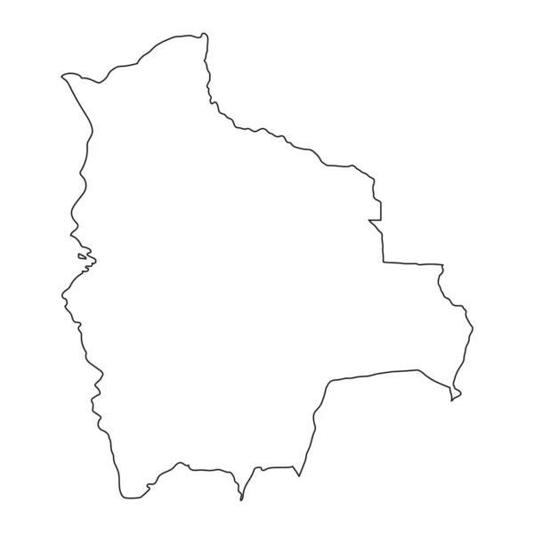 高度详细的玻利维亚地图 背景上孤立的边界 — 图库矢量图片