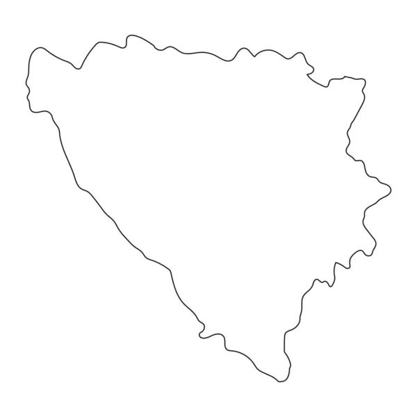 Mycket Detaljerad Bosnien Och Hercegovina Karta Med Gränser Isolerade Bakgrund — Stock vektor