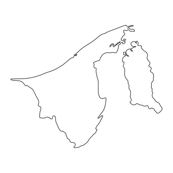 Vysoce Podrobná Mapa Bruneje Okraji Izolovanými Pozadí — Stockový vektor