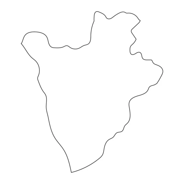 背景に孤立した境界線を持つ非常に詳細なブルンジ地図 — ストックベクタ