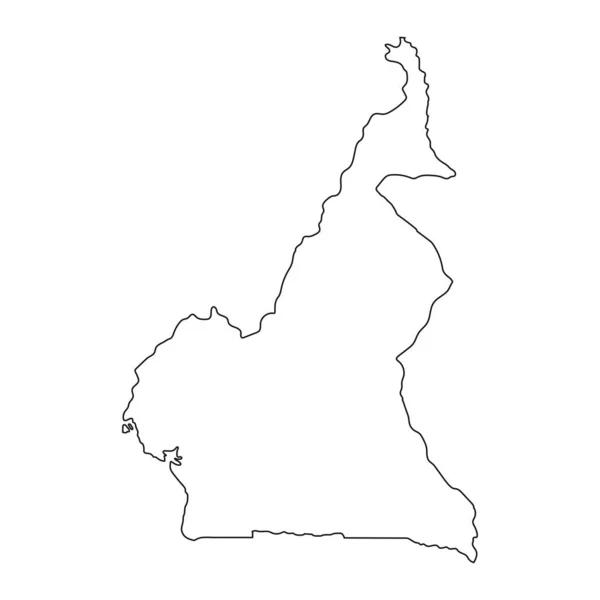 Mapa Dos Camarões Altamente Detalhado Com Fronteiras Isoladas Segundo Plano — Vetor de Stock