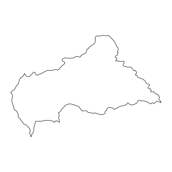 Mappa Altamente Dettagliata Della Repubblica Centrafricana Con Confini Isolati Sullo — Vettoriale Stock