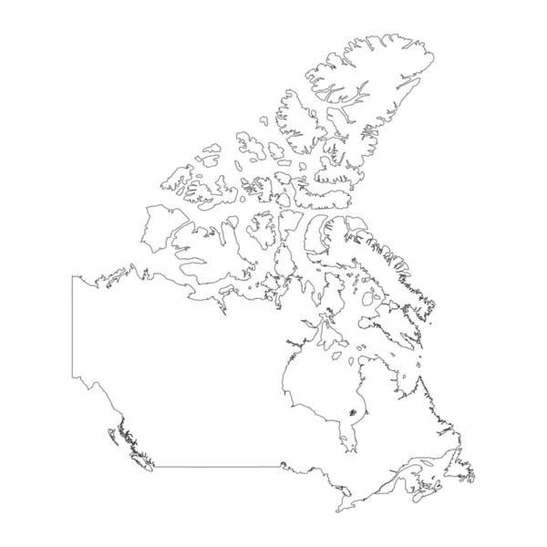 Nagyon Részletes Kanadai Térkép Határok Elszigetelt Háttérrel — Stock Vector