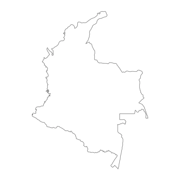 Carte Très Détaillée Colombie Avec Frontières Isolées Arrière Plan — Image vectorielle