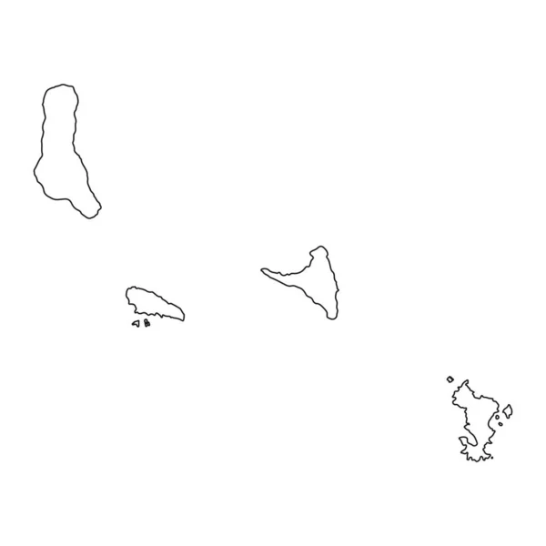 背景孤立的高度详细的科摩罗地图 — 图库矢量图片