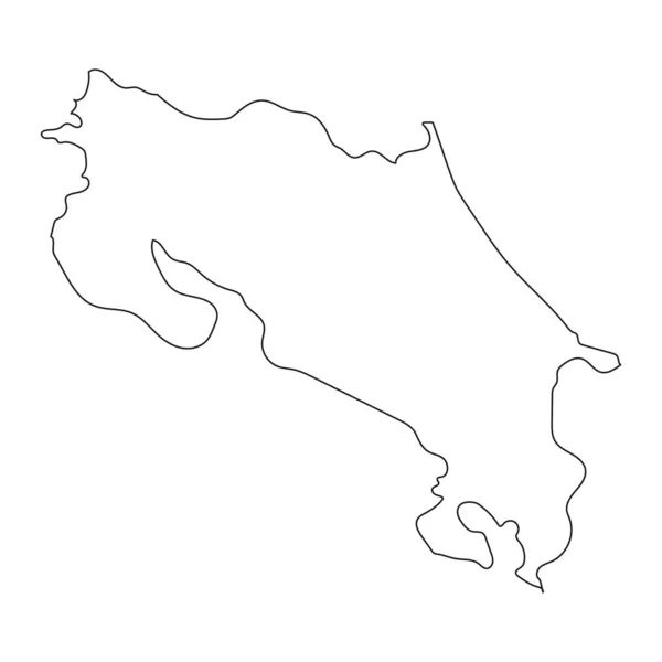 Подробная Карта Коста Рики Изолированными Границами Заднем Плане — стоковый вектор