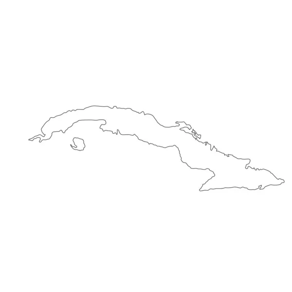 Hochdetaillierte Kuba Karte Mit Isolierten Grenzen Hintergrund — Stockvektor