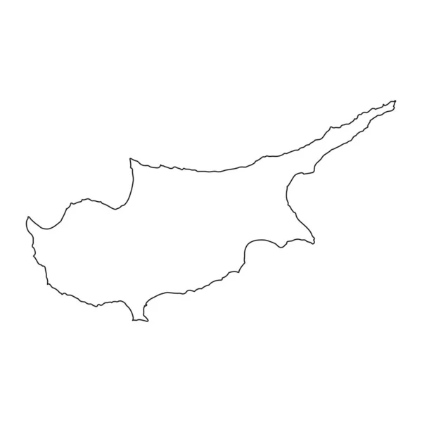 Подробная Карта Кипра Изолированными Границами Заднем Плане — стоковый вектор