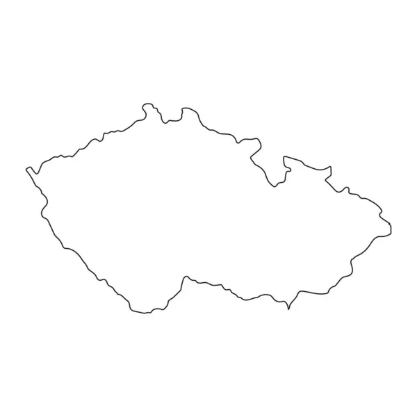 背景に孤立した境界線を持つ非常に詳細なチェコ地図 — ストックベクタ