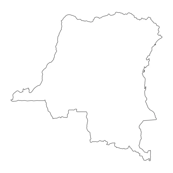 Zeer Gedetailleerde Kaart Van Democratische Republiek Congo Met Achtergrond Geïsoleerde — Stockvector