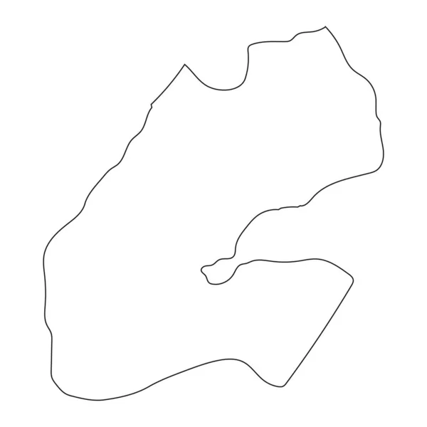 背景に孤立した境界線を持つ非常に詳細なジブチ地図 — ストックベクタ