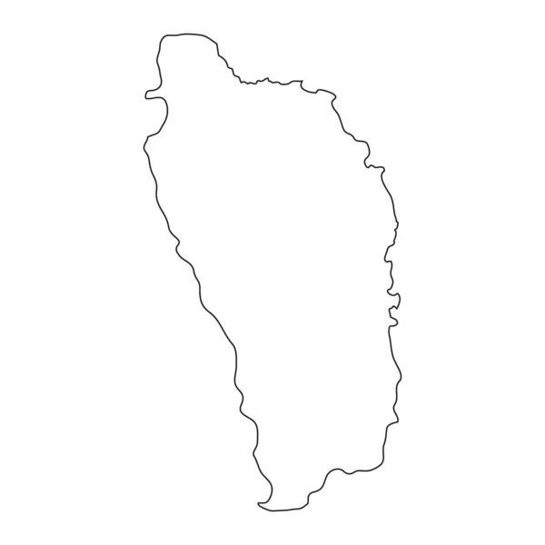 背景に孤立した境界線を持つ非常に詳細なドミニカ地図 — ストックベクタ