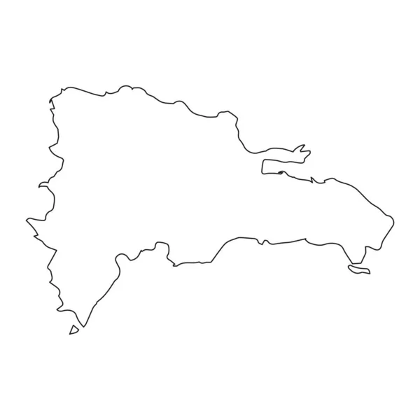 Carte Très Détaillée République Dominicaine Avec Frontières Isolées Arrière Plan — Image vectorielle