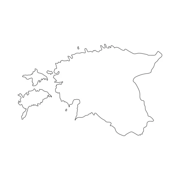 Подробная Карта Эстонии Изолированными Границами Заднем Плане — стоковый вектор