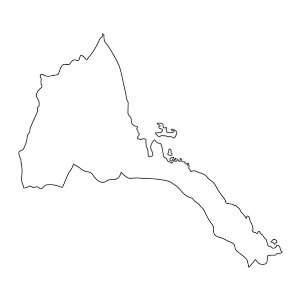 Mycket Detaljerad Eritrea Karta Med Gränser Isolerade Bakgrund — Stock vektor