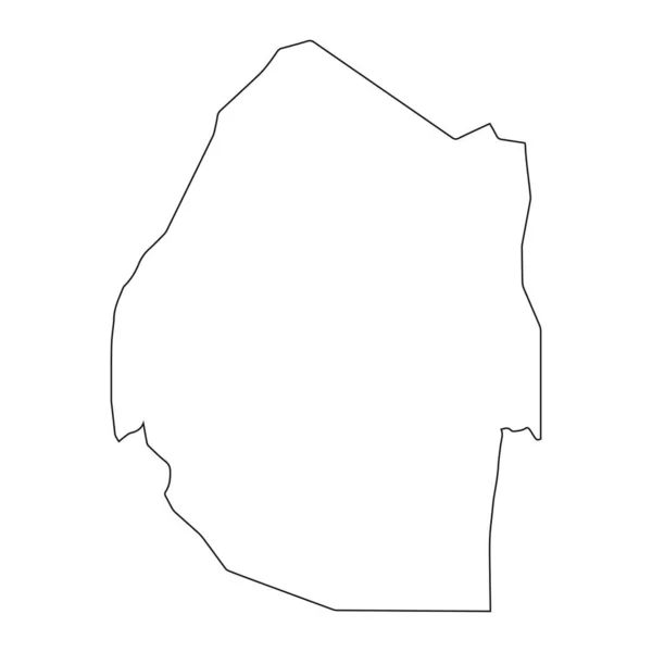 Mycket Detaljerad Eswatini Karta Med Gränser Isolerade Bakgrund — Stock vektor