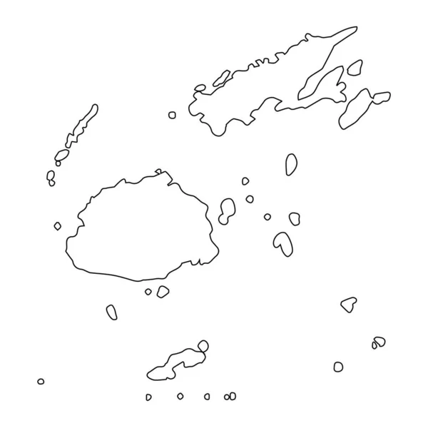 Carte Très Détaillée Des Fidji Avec Des Frontières Isolées Arrière — Image vectorielle