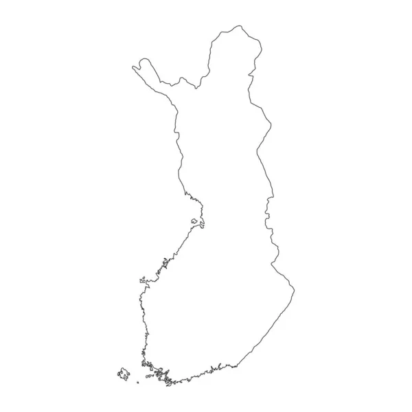 背景に孤立した境界線を持つ非常に詳細なフィンランド地図 — ストックベクタ