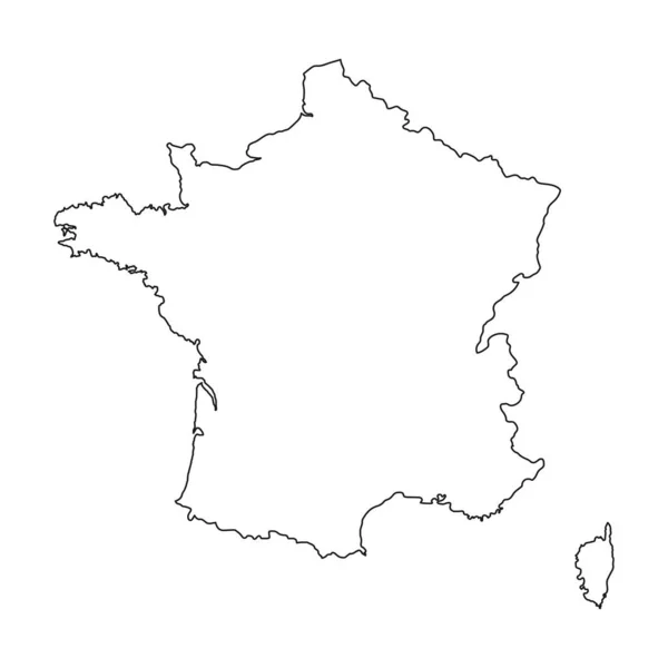 Rendkívül Részletes Franciaország Térkép Határok Elszigetelt Háttérrel — Stock Vector