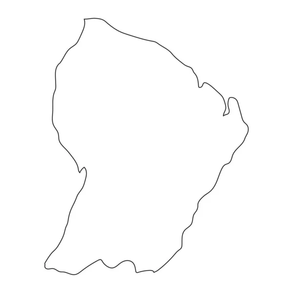 背景に孤立した境界線を持つ非常に詳細なフランス領ギアナ地図 — ストックベクタ