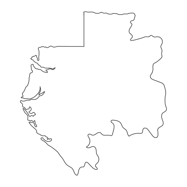 Vysoce Podrobná Mapa Gabonu Izolovanými Okraji Pozadí — Stockový vektor