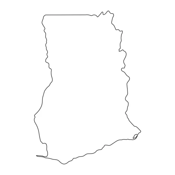 Mappa Altamente Dettagliata Del Ghana Con Confini Isolati Sullo Sfondo — Vettoriale Stock