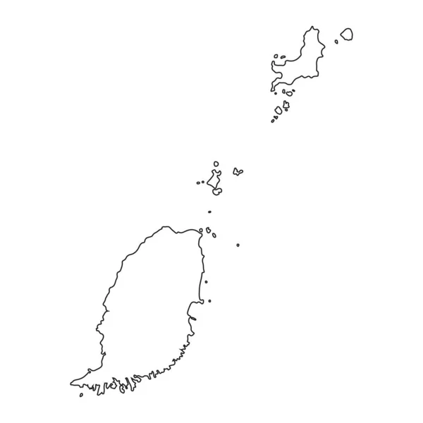 背景に孤立した境界線を持つ非常に詳細なグレナダ地図 — ストックベクタ