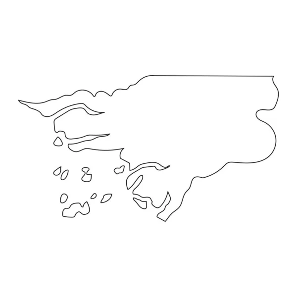 背景に孤立した境界線を持つ非常に詳細なギニアビサウ地図 — ストックベクタ