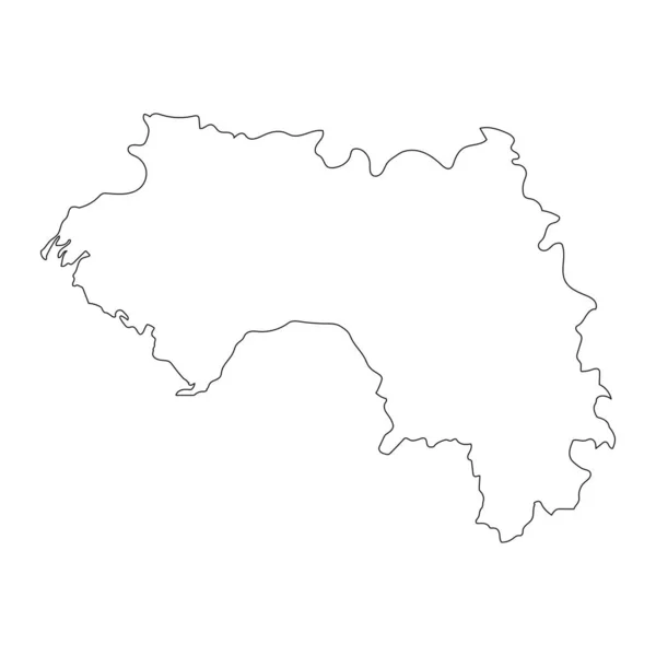 Mappa Della Guinea Altamente Dettagliata Con Confini Isolati Sullo Sfondo — Vettoriale Stock